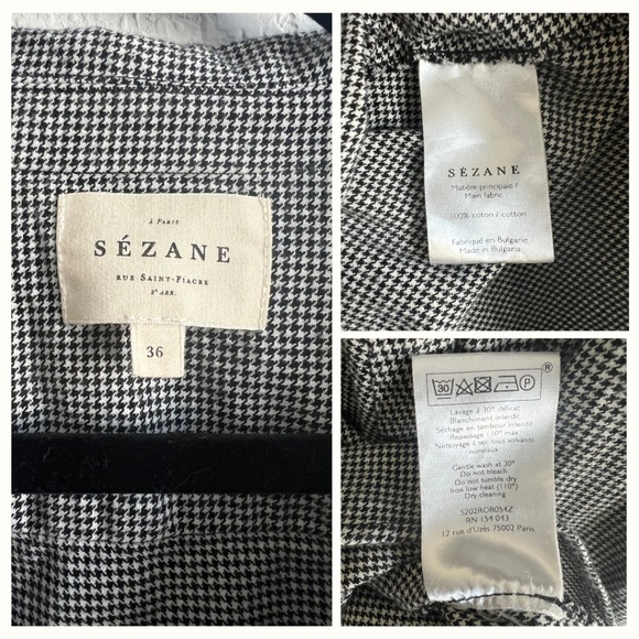 Sezane Aurora Dress Pied De Poule (Houndstooth) - Size 36 - Picture 5 of 8